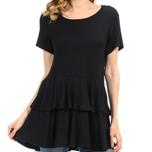 Black Solid Swing Top